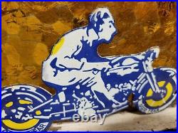 Vintage Goodyear Porcelain Sign Old Automobile Car Parts Dealer Store Motorcycle