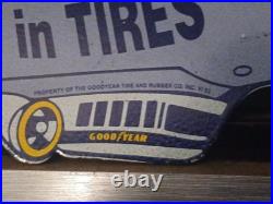 Vintage Goodyear Porcelain Sign Old Automobile Parts Dealership Sales Service
