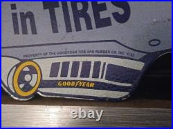 Vintage Goodyear Porcelain Sign Old Automobile Parts Dealership Sales Service
