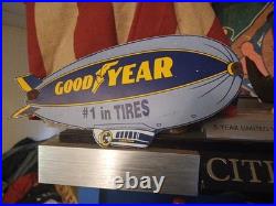 Vintage Goodyear Porcelain Sign Old Automobile Parts Dealership Sales Service