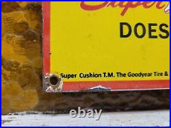 Vintage Goodyear Tires Porcelain Sign Old 1949 Gas Automobile Parts Dealer Store