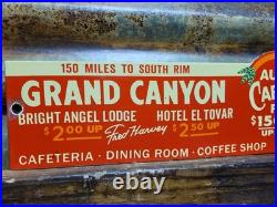 Vintage Grand Canyon Porcelain Sign Old Lodge Hotel Auto Cabin Coffee Shop Park