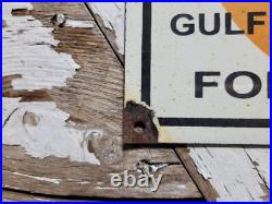 Vintage Gulf Porcelain Sign Supreme Auto Oil Gas Pump Plate For Sale Here Penna