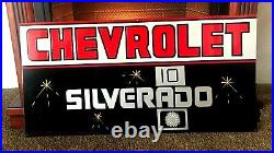 Vintage Hand Painted CHEVY SILVERADO 10 Truck Car Gas Sign GMC Chevrolet Shop