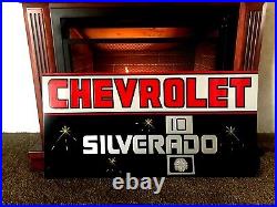 Vintage Hand Painted CHEVY SILVERADO 10 Truck Car Gas Sign GMC Chevrolet Shop