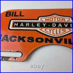 Vintage Harley Davidson Sign Topper Gas Auto Porcelain License Plate Topper