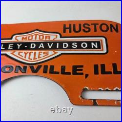 Vintage Harley Davidson Sign Topper Gas Auto Porcelain License Plate Topper