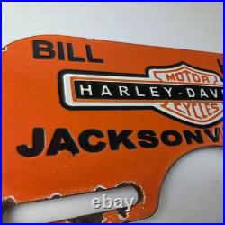 Vintage Harley Davidson Sign Topper Gas Auto Porcelain License Plate Topper