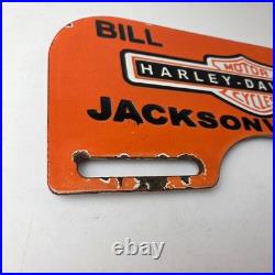 Vintage Harley Davidson Sign Topper Gas Auto Porcelain License Plate Topper
