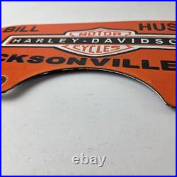 Vintage Harley Davidson Sign Topper Gas Auto Porcelain License Plate Topper