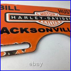 Vintage Harley Davidson Sign Topper Gas Auto Porcelain License Plate Topper