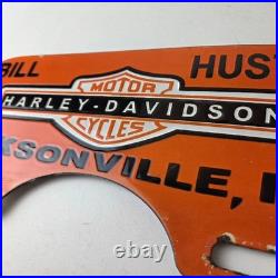 Vintage Harley Davidson Sign Topper Gas Auto Porcelain License Plate Topper