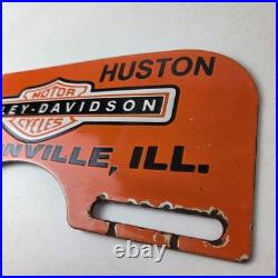 Vintage Harley Davidson Sign Topper Gas Auto Porcelain License Plate Topper
