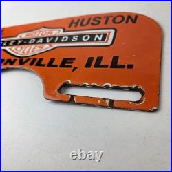 Vintage Harley Davidson Sign Topper Gas Auto Porcelain License Plate Topper