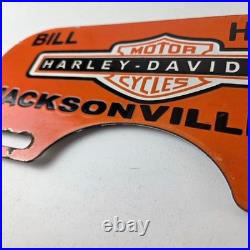 Vintage Harley Davidson Sign Topper Gas Auto Porcelain License Plate Topper