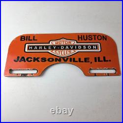 Vintage Harley Davidson Sign Topper Gas Auto Porcelain License Plate Topper