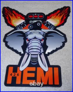Vintage Hemi 426 Chrysler Dodge Elephant Engine 12 Metal Car Gasoline Oil Sign