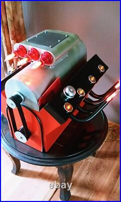Vintage Hemi Engine Mopar Custom Folk Art Mail Box Lighted Display HUGE! (VIDEO)