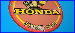 Vintage Honda Automobiles Dealer Porcelain Gas Motorcycles Service & Sales Sign