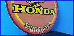Vintage Honda Automobiles Porcelain Gas Motorcycles Sales Service Dealer Sign