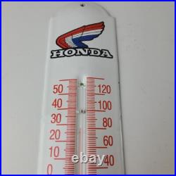 Vintage Honda Automobiles Sign Service Gas Pump Sign on Porcelain Thermometer