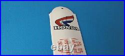 Vintage Honda Automobiles Sign Service Gas Pump Sign on Porcelain Thermometer