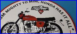 Vintage Honda Motorcycle Sign Biker Automobile Gas Pump Service Porcelain Sign