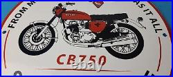 Vintage Honda Motorcycle Sign Biker Automobile Gas Pump Service Porcelain Sign