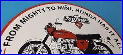 Vintage Honda Motorcycle Sign Biker Automobile Gas Pump Service Porcelain Sign