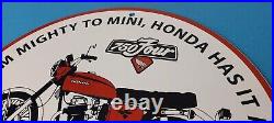 Vintage Honda Motorcycle Sign Biker Automobile Gas Pump Service Porcelain Sign