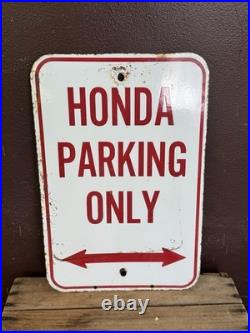 Vintage Honda Porcelain Sign Gas Oil Garage Repair Motorcycle Auto Lawn Plane