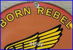 Vintage Honda Porcelain Sign Gas Oil Garage Repair Motorcycle Auto Lawn Plane