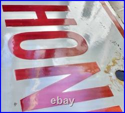 Vintage Honda Porcelain Sign Gas Oil Garage Repair Motorcycle Auto Lawn Plane
