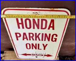 Vintage Honda Porcelain Sign Gas Oil Garage Repair Motorcycle Auto Lawn Plane