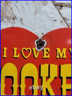 Vintage Hooker Headers Porcelain Sign Old Automotive Engine Exhaust Muscle Car