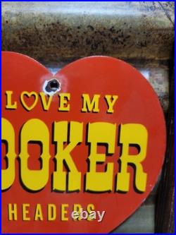 Vintage Hooker Headers Porcelain Sign Old Automotive Engine Exhaust Muscle Car