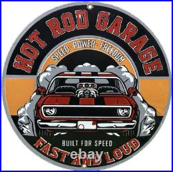 Vintage Hot Rod Garage Porcelain Sign Gas Station Auto Shop Dealership