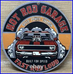 Vintage Hot Rod Garage Porcelain Sign Gas Station Auto Shop Dealership