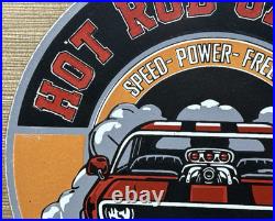 Vintage Hot Rod Garage Porcelain Sign Gas Station Auto Shop Dealership
