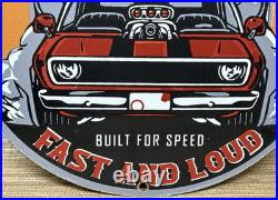 Vintage Hot Rod Garage Porcelain Sign Gas Station Auto Shop Dealership