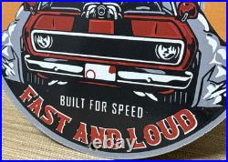 Vintage Hot Rod Garage Porcelain Sign Gas Station Auto Shop Dealership