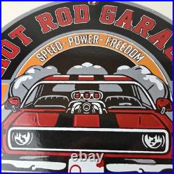 Vintage Hot Rod Shop Sign Fast & Loud Mechanic Auto Gas Pump Porcelain Sign