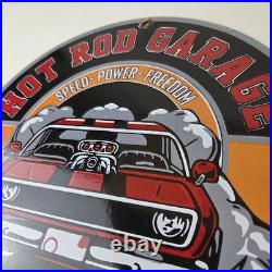 Vintage Hot Rod Shop Sign Fast & Loud Mechanic Auto Gas Pump Porcelain Sign
