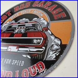 Vintage Hot Rod Shop Sign Fast & Loud Mechanic Auto Gas Pump Porcelain Sign