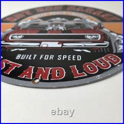 Vintage Hot Rod Shop Sign Fast & Loud Mechanic Auto Gas Pump Porcelain Sign