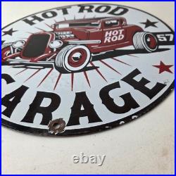 Vintage Hot Rod Shop Sign Racing Garage Auto Gas Pump Porcelain Sign