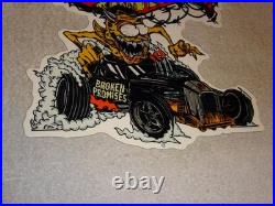 Vintage Hot Wheels Devil Monster Broken Promises Car Ratfink Metal Gas Oil Sign