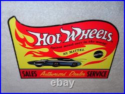 Vintage Hot Wheels Mattel Authorized Dealer 12 Metal Die-cast Car Gas Oil Sign