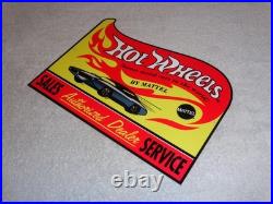 Vintage Hot Wheels Mattel Authorized Dealer 12 Metal Die-cast Car Gas Oil Sign