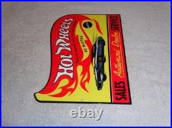 Vintage Hot Wheels Mattel Authorized Dealer 12 Metal Die-cast Car Gas Oil Sign